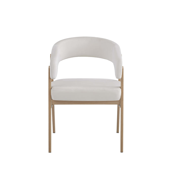 CHAISE ALICIA PIED EFFET CHENE ASSISES VELOURS BEIGE - image 1