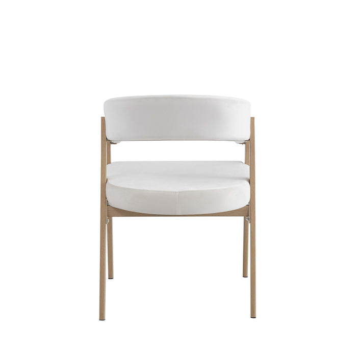 CHAISE ALICIA PIED EFFET CHENE ASSISES VELOURS BEIGE - image 3