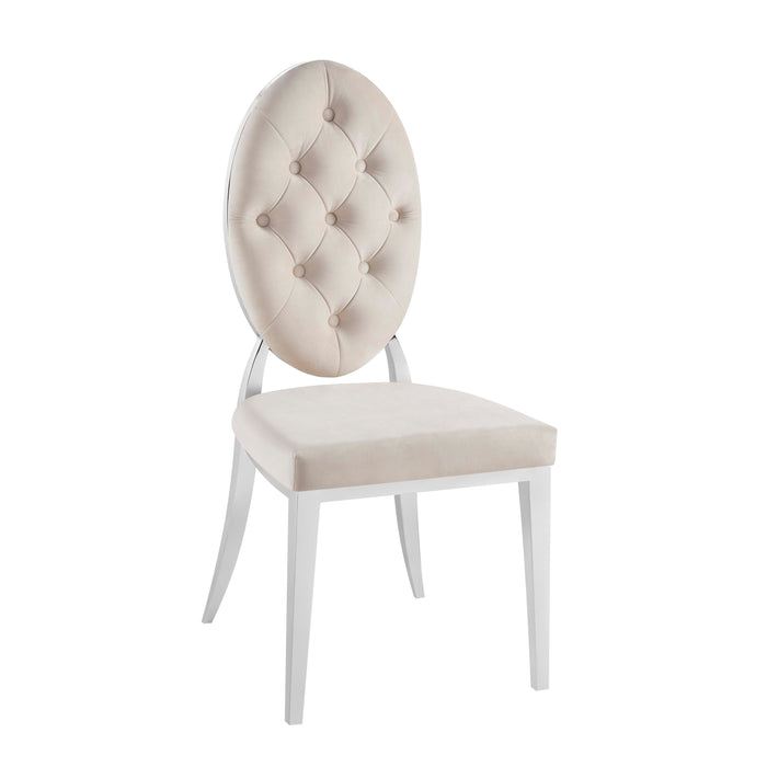 Lot de chaises MEDAILLON capitonnées chrome et velours - image 2