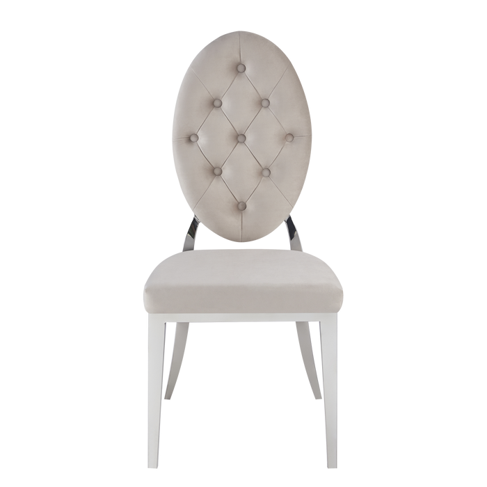 Lot de chaises MEDAILLON capitonnées chrome et velours - image 1