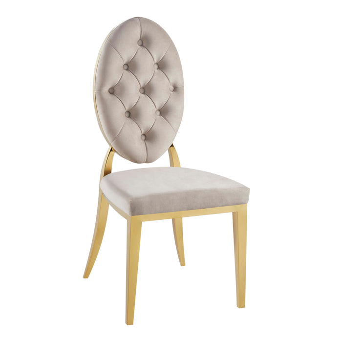 Lot de chaises MEDAILLON capitonnées Gold et velours - image 3