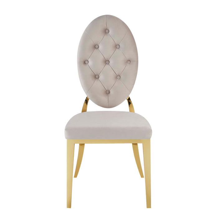Lot de chaises MEDAILLON capitonnées Gold et velours - image 1