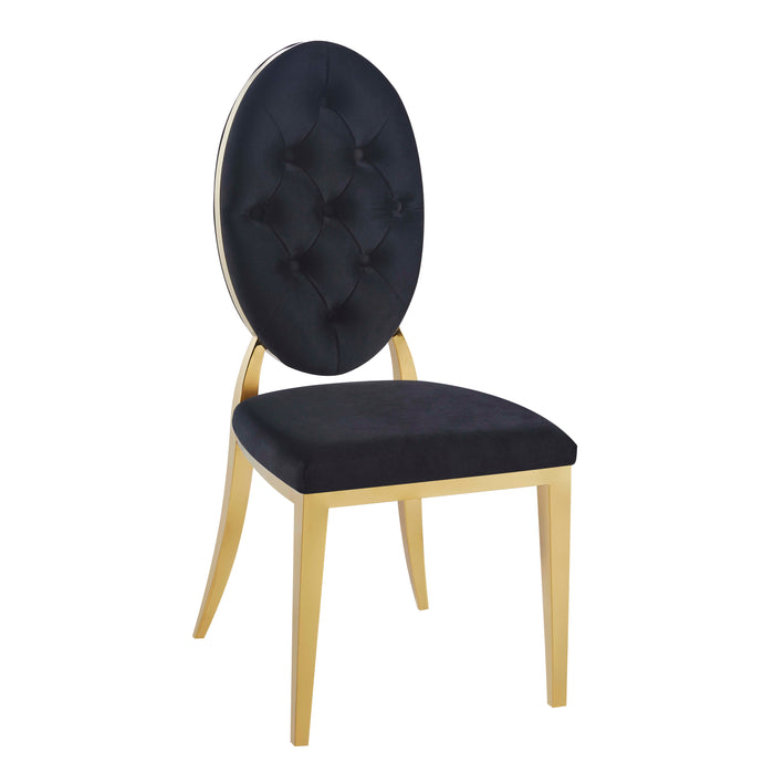 Lot de chaises MEDAILLON capitonnées Gold et velours - image 1