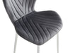 CHAISE COLONNA PIEDS METAL CHROME TISSU VELOURS ANTHRACITE - image 5