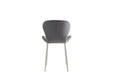 CHAISE COLONNA PIEDS METAL CHROME TISSU VELOURS ANTHRACITE - image 3