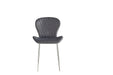 CHAISE COLONNA PIEDS METAL CHROME TISSU VELOURS ANTHRACITE - image 1