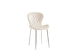 CHAISE COLONNA PIEDS METAL CHROME TISSU VELOURS BEIGE - image 2