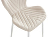 CHAISE COLONNA PIEDS METAL CHROME TISSU VELOURS BEIGE - image 5