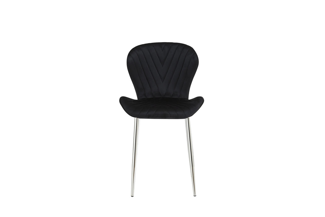 CHAISE COLONNA PIEDS METAL CHROME TISSU VELOURS NOIR - image 1