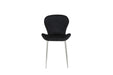 CHAISE COLONNA PIEDS METAL CHROME TISSU VELOURS NOIR - image 1