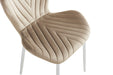 CHAISE COLONNA PIEDS METAL CHROME TISSU VELOURS TAUPE - image 5