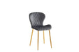 CHAISE COLONNA PIEDS METAL GOLD TISSU VELOURS ANTHRACITE - image 2