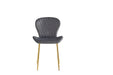 CHAISE COLONNA PIEDS METAL GOLD TISSU VELOURS ANTHRACITE - image 1