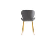 CHAISE COLONNA PIEDS METAL GOLD TISSU VELOURS ANTHRACITE - image 3