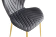 CHAISE COLONNA PIEDS METAL GOLD TISSU VELOURS ANTHRACITE - image 5