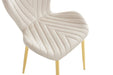 CHAISE COLONNA PIEDS METAL GOLD TISSU VELOURS BEIGE - image 5