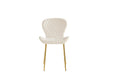 CHAISE COLONNA PIEDS METAL GOLD TISSU VELOURS BEIGE - image 1