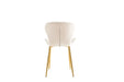 CHAISE COLONNA PIEDS METAL GOLD TISSU VELOURS BEIGE - image 3