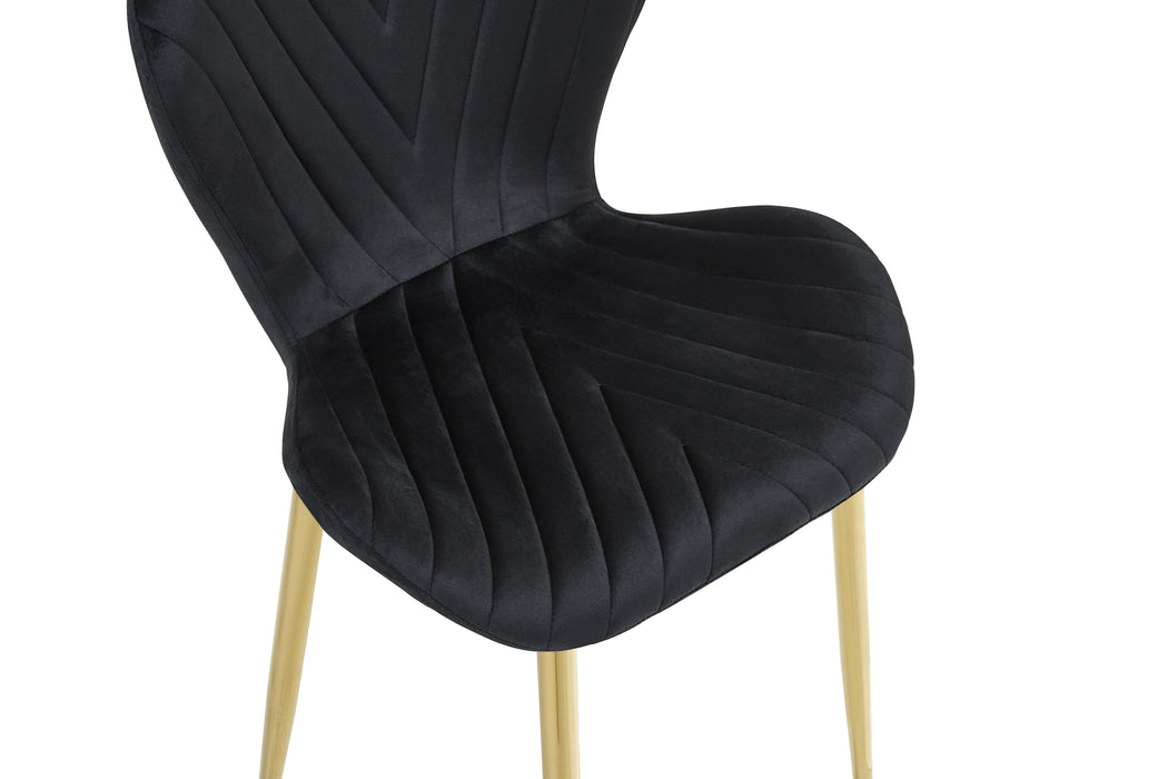 CHAISE COLONNA PIEDS METAL GOLD TISSU VELOURS NOIR - image 5