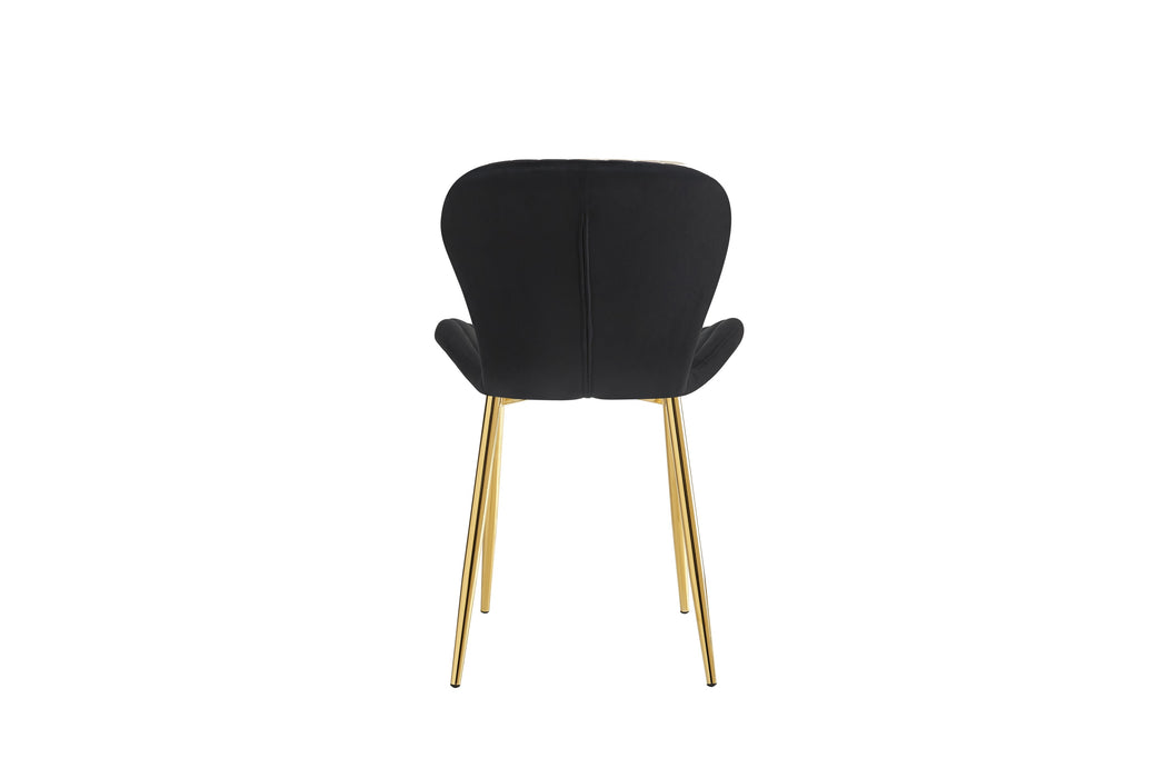 CHAISE COLONNA PIEDS METAL GOLD TISSU VELOURS NOIR - image 3