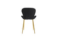 CHAISE COLONNA PIEDS METAL GOLD TISSU VELOURS NOIR - image 3
