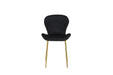 CHAISE COLONNA PIEDS METAL GOLD TISSU VELOURS NOIR - image 1