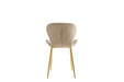 CHAISE COLONNA PIEDS METAL GOLD TISSU VELOURS TAUPE - image 3