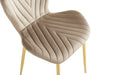 CHAISE COLONNA PIEDS METAL GOLD TISSU VELOURS TAUPE - image 5