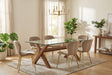 Table à manger IXE en bois XXL plateau transparent 180 cm - image 1