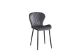 CHAISE COLONNA PIEDS METAL NOIR TISSU VELOURS ANTHRACITE - image 2