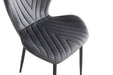 CHAISE COLONNA PIEDS METAL NOIR TISSU VELOURS ANTHRACITE - image 5