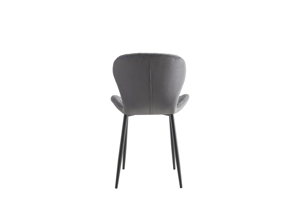 CHAISE COLONNA PIEDS METAL NOIR TISSU VELOURS ANTHRACITE - image 3