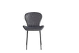 CHAISE COLONNA PIEDS METAL NOIR TISSU VELOURS ANTHRACITE - image 1