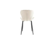 CHAISE COLONNA PIEDS METAL NOIR TISSU VELOURS BEIGE - image 3