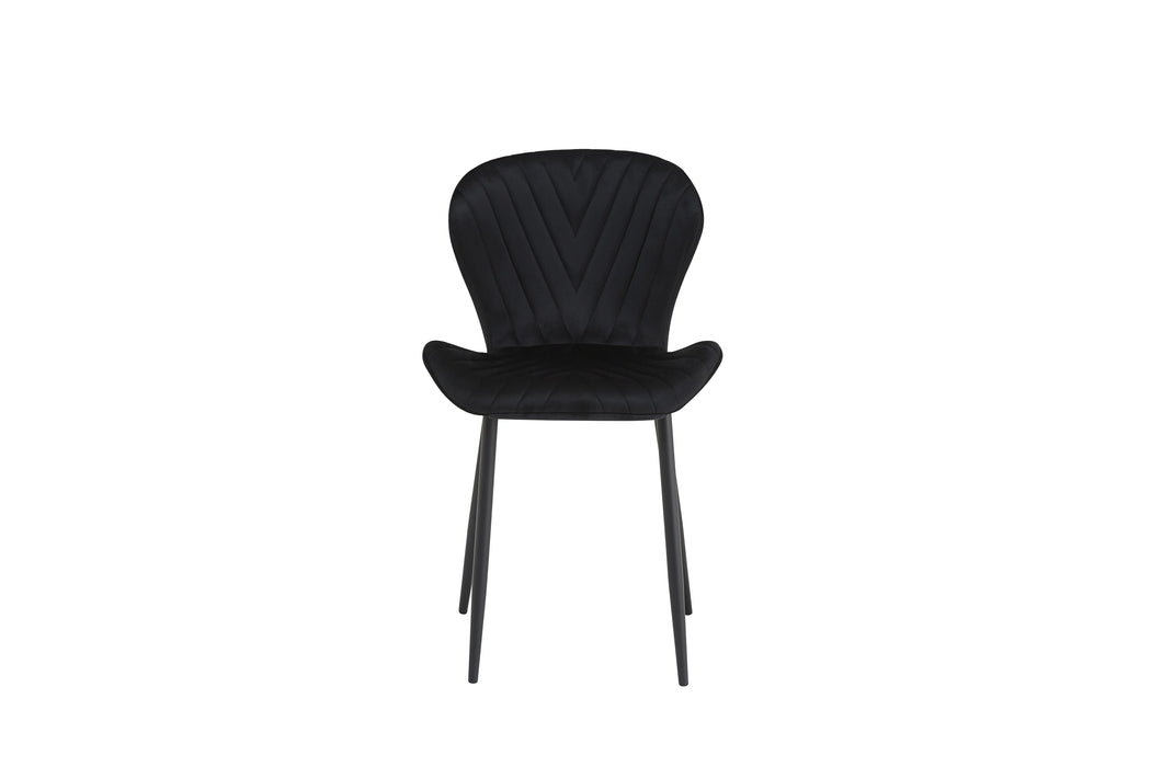 CHAISE COLONNA PIEDS METAL NOIR TISSU VELOURS NOIR - image 1