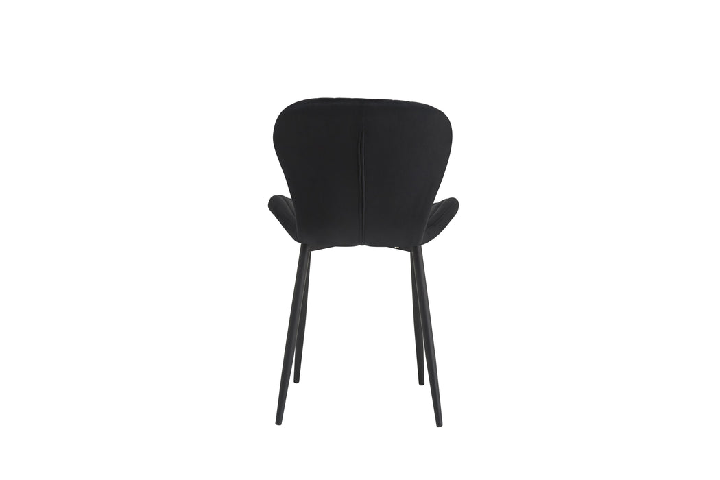 CHAISE COLONNA PIEDS METAL NOIR TISSU VELOURS NOIR - image 3