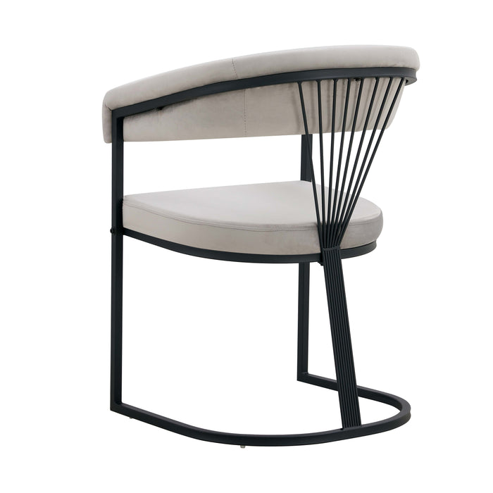 CHAISE AVEC ACCOUDOIR BRITTANY METAL NOIR VELOURS GRIS - image 1