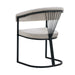 CHAISE AVEC ACCOUDOIR BRITTANY METAL NOIR VELOURS GRIS - image 1
