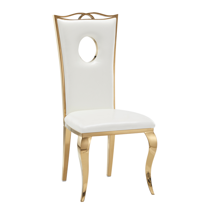 Chaise baroque ROYAL Gold Simili blanc