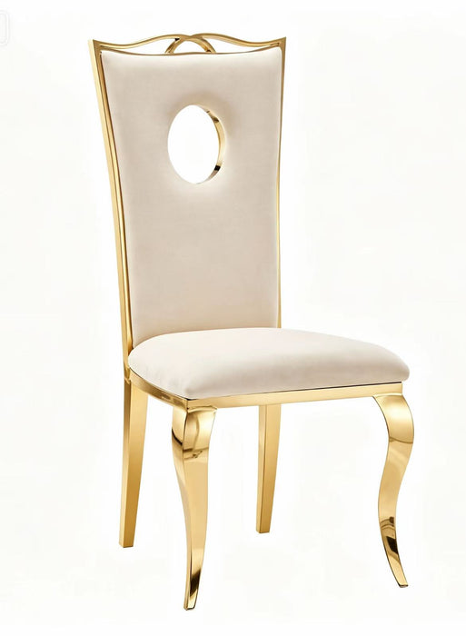 Lot de Chaises baroque ROYAL Gold Velours Beige - image 2