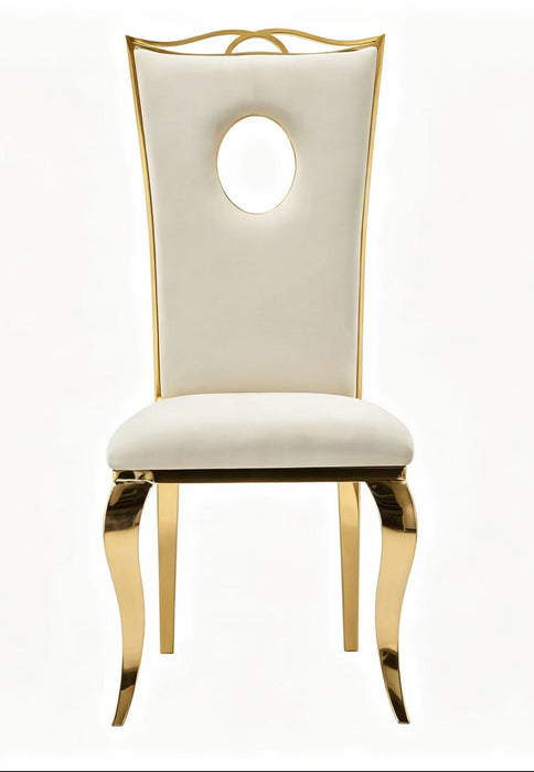 Lot de Chaises baroque ROYAL Gold Velours Beige - image 1