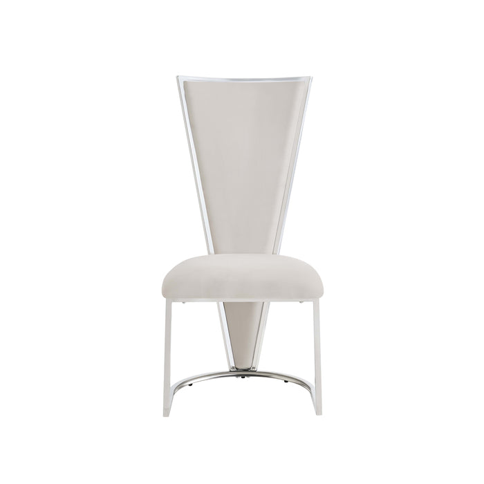 CHAISES MELISSA PIED METAL CHROME ASSISE VELOURS BEIGE - image 1