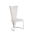 CHAISES MELISSA PIED METAL CHROME ASSISE VELOURS BEIGE - image 2