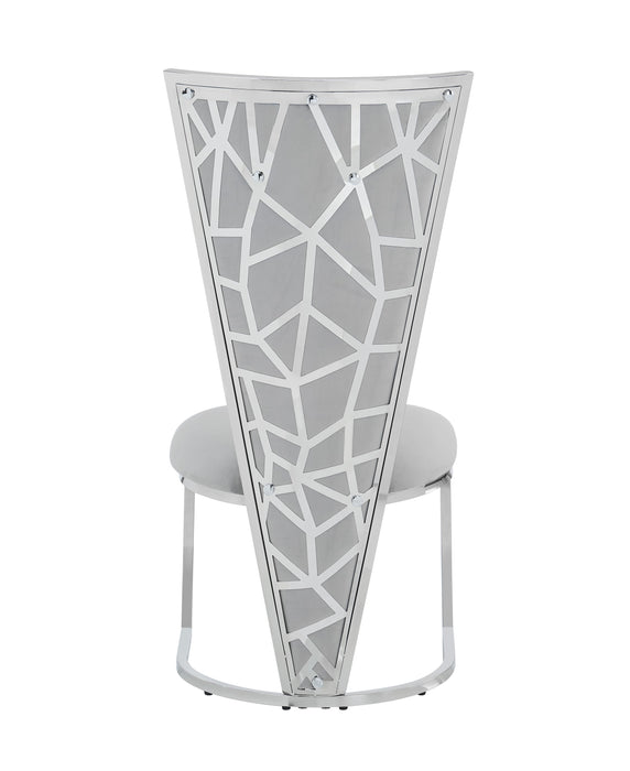 CHAISES MELISSA PIED METAL CHROME ASSISE VELOURS GRIS - image 3