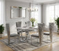 CHAISES MELISSA PIED METAL CHROME ASSISE VELOURS GRIS - image 5