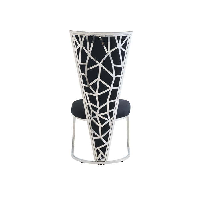 CHAISES MELISSA PIED METAL CHROME ASSISE VELOURS NOIR - image 3