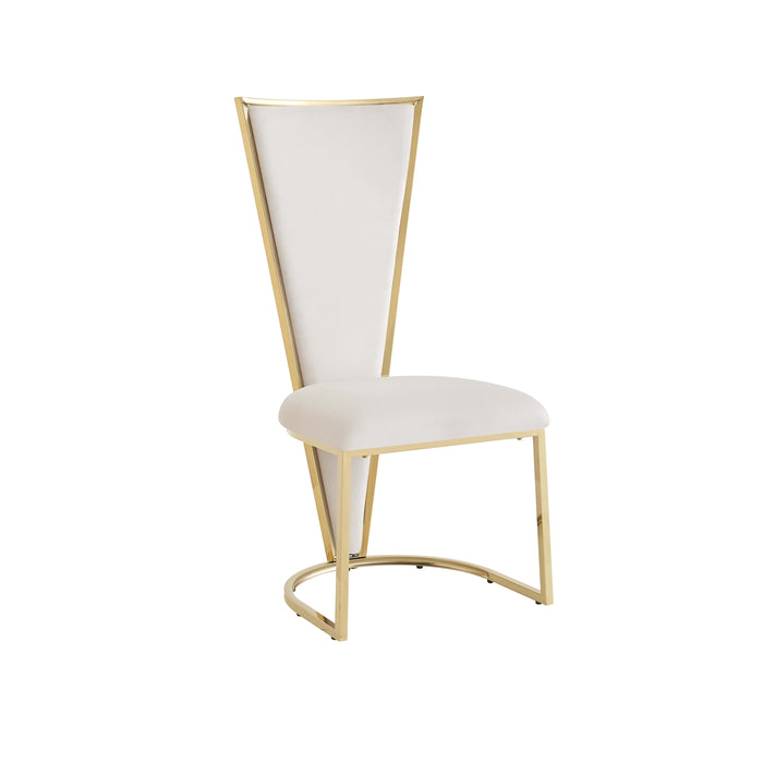 CHAISES MELISSA PIED METAL GOLD ASSISE VELOURS BEIGE - image 2