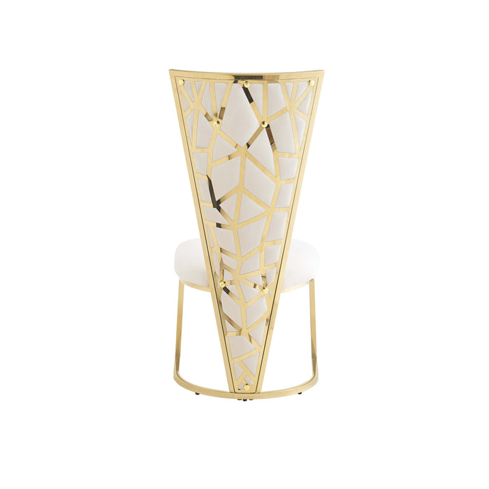 CHAISES MELISSA PIED METAL GOLD ASSISE VELOURS BEIGE - image 3