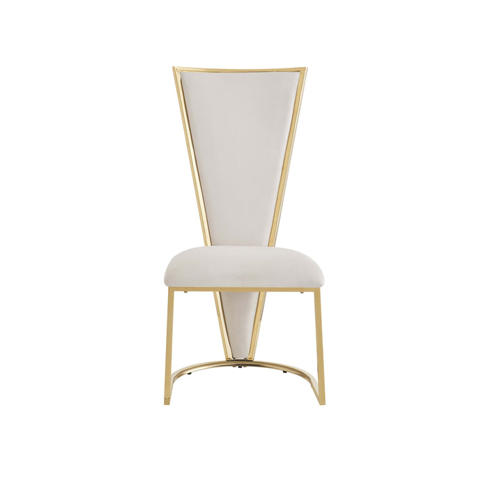 CHAISES MELISSA PIED METAL GOLD ASSISE VELOURS BEIGE - image 1