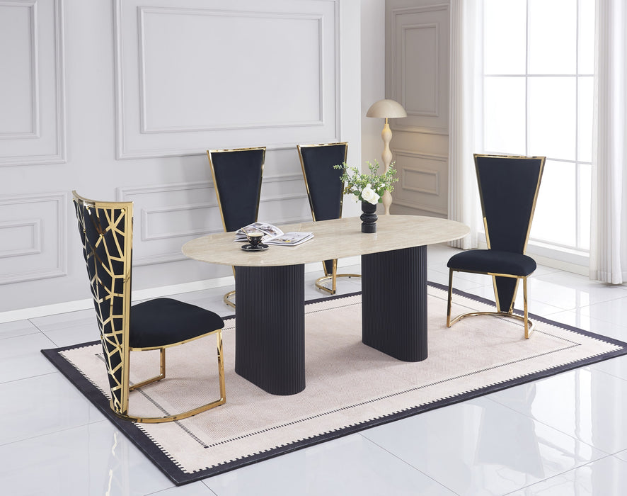 CHAISES MELISSA PIED METAL GOLD ASSISE VELOURS NOIR - image 5